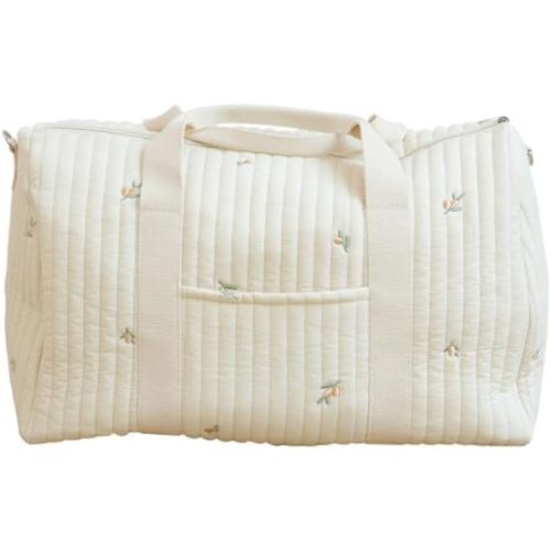 Quilted Duffle Bag For Women Cute Weekender Bag Floral Travel Bag Cotton Diaper Tote Bag