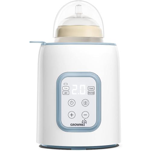 GROWNSY Bottle Warmer, 8-in-1 Fast Baby Milk Warmer with Timer for Breastmilk or Formula, Accurate Temperature Control, Multifunctional Baby Bottle Warmers for All Bottles- Blue