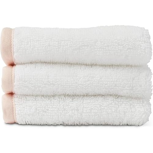 Lalo Baby Washcloths 3-Pack - 100% Organic Cotton, Soft & Absorbent, Gentle on Sensitive Skin, Machine Washable Soft Kids Washcloths - Grapefruit