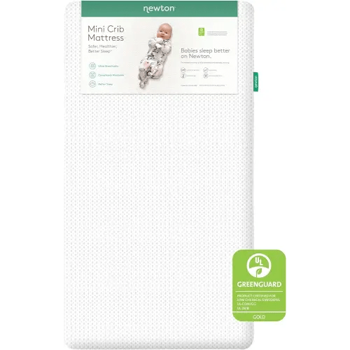 Newton Baby Mini Crib Mattress 24" x 38" - Ultra-Breathable Proven to Reduce Suffocation Risk, 100% Washable - Removable Cover Included, GREENGUARD Gold