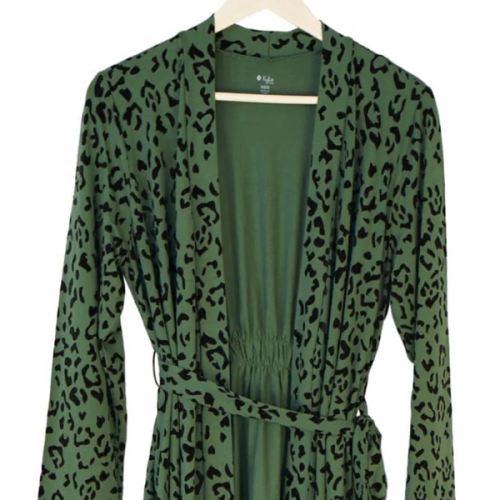 Women’s Lounge Robe in Hunter Leopard – Kyte Living