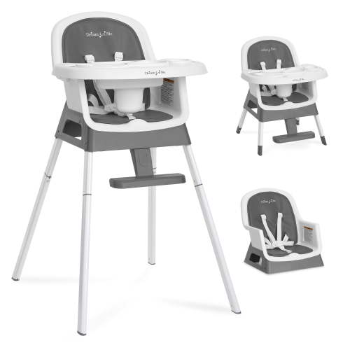 Dream On Me Lightweight & Convertible Curio Sit N Seek High Chair, Grey