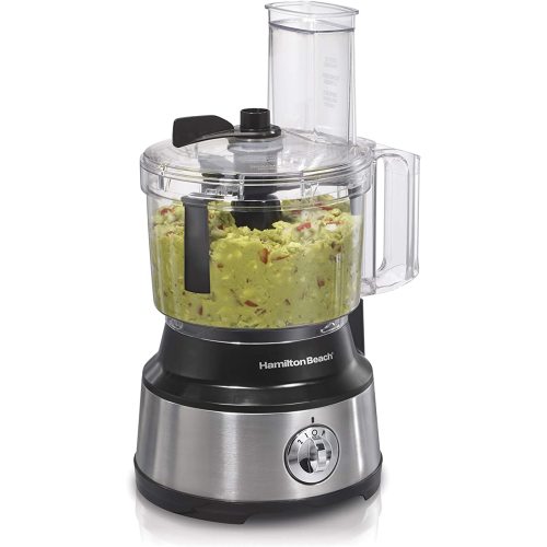 Hamilton Beach Food Processor & Chopper 10 Cups + Easy Clean Bowl Scraper, Black and Stainless Steel
