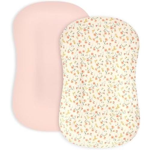 Hooyax Paquete de 2 fundas para tumbona de bebé, funda elástica ultrasuave que se adapta a tumbonas Snuggle Me y bebés, juego de fundas para tumbonas para recién nacidos agradables a la piel para