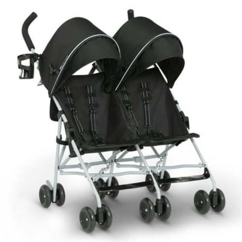 Jeep TurboGlyde Side by Side Double Stroller by Delta Children - Greenguard Gold Certified, Black
