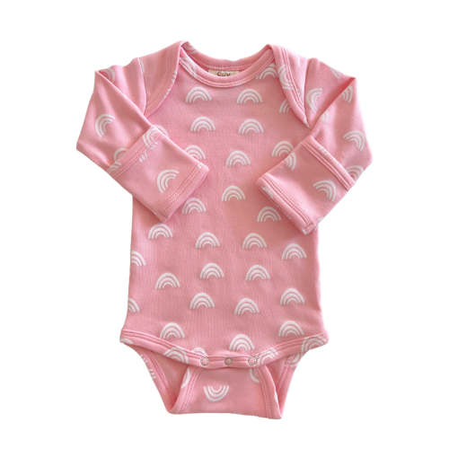 Blush Rainbow / Organic Long Sleeve Bodysuit