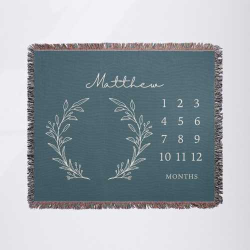 Customized baby name milestone blanket
