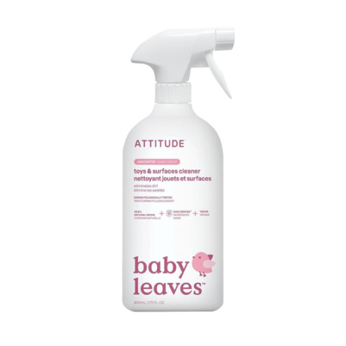ATTITUDE Toy and Surface Cleaner, EWG Verified Multi-Surface Products, Vegan, Naturally Derived Multipurpose Cleaning Spray, Unscented, 27.1 Fl Oz