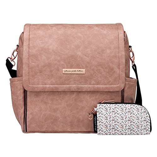 Petunia Pickle Bottom Boxy Backpack, Diaper Bag, Stylish Baby Bag, Spacious Backpack, On-The-Go Moms, Dusty Rose Leatherette