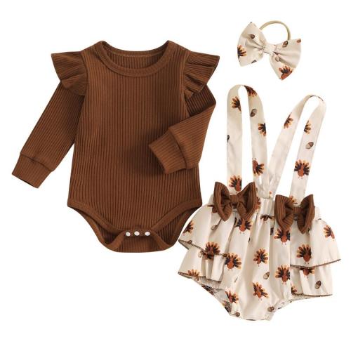 Newborn Infant Baby Girls Thanksgiving Clothes Set Cotton Long - TikTok Shop