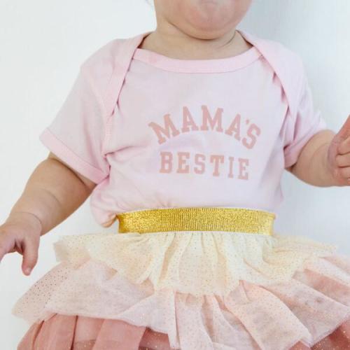 Mama's Bestie Short Sleeve Bodysuit, Ballet - Sweet Wink | Maisonette