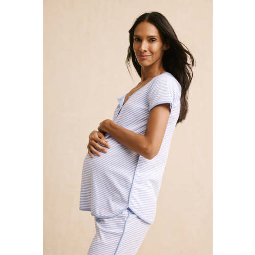 LAKE | Women | Pima Cotton Pajamas | Hydrangea Maternity Short Long Set
