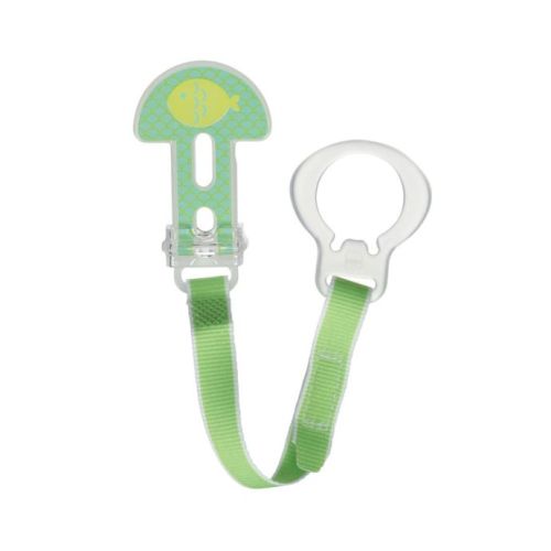 MAM Fish Pacifier Clip with Leash in Grey