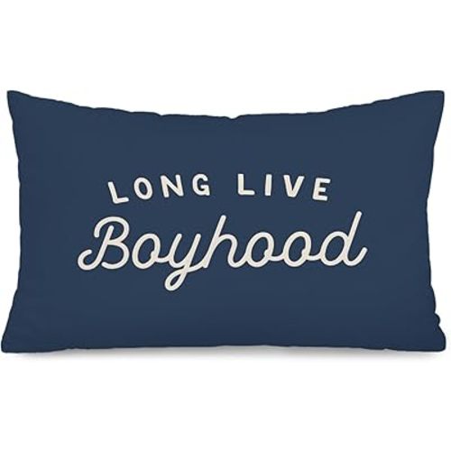 Boys Room Decor 12x20 Pillow Cover, Kids Playroom Decor, Long Live Boyhood Decorative Lumbar Pillow Covers for Kids Toddler Boys Bedroom Playroom Nursery Sofa Couch
