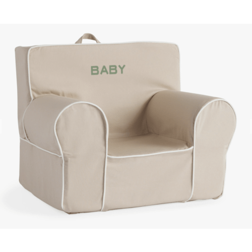 My First Anywhere Chair®, Twill with Piping Collection, Oatmeal