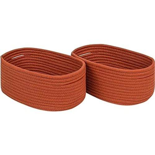 CubesLand Toys Closet Storage Organizer Baskets Bins for Cube Ogranizer/Shelving,Woven Basket for Organizing,Decor Basket for Living Room,Bedroom,Perfect for Pet Toy&Food Storage,2pack Brick Red