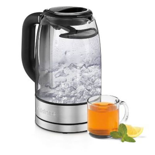Cuisinart 1.7l Cordless Glass Electric Kettle Stainless Steel - Gk-17n: Water Boiler, Blue Light, 1500w, 3-year Warranty