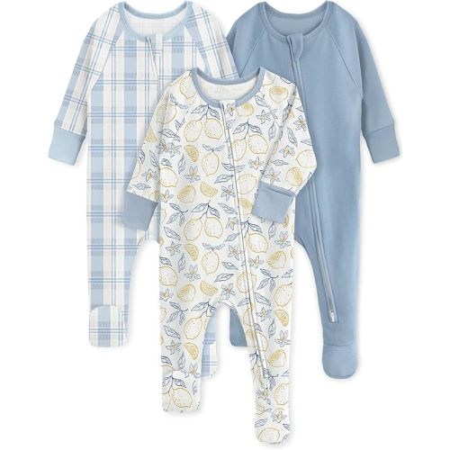 Yoofoss Baby Pajamas 100% Organic Cotton Baby Sleepers for Newborn 0-3 3-6 6-9 Months Boys Girl Clothes 3pcs Footed PJs