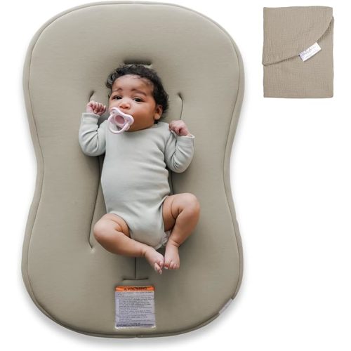 snuggle me® Baby Lounger Curve (Birch) + Lounger Cover (Birch) - Bundle