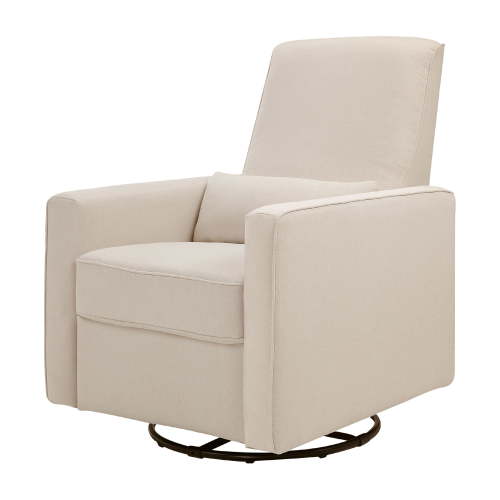 DaVinci Piper Glider Rocking Chair with Lumbar Pillow and Plush Leg Rest, Cream