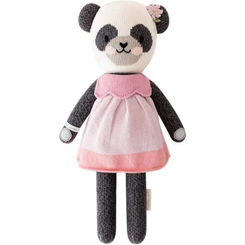 cuddle + kind Polly The Panda Little 13" Hand-Knit Doll – 1 Doll = 10 Meals, Fair Trade, Heirloom Quality, Handcrafted in Peru, 100% Cotton Yarn
