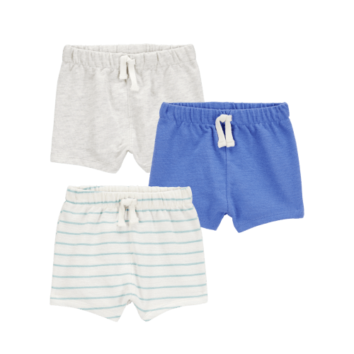 Baby 3-Pack Pull-On Slub Jersey Shorts | Carter's