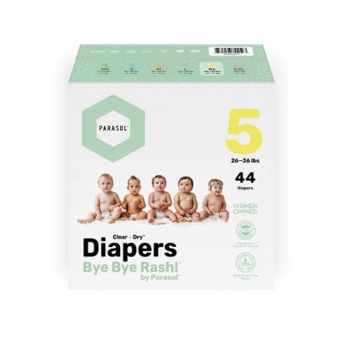Parasol Clear+Dry Natural Disposable Diapers - Size 5 - 44ct
