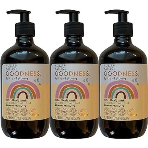 Baylis & Harding Strawberry Swirl Natural Body Wash For Kids of All Ages - 16.9 oz - PACK OF 3