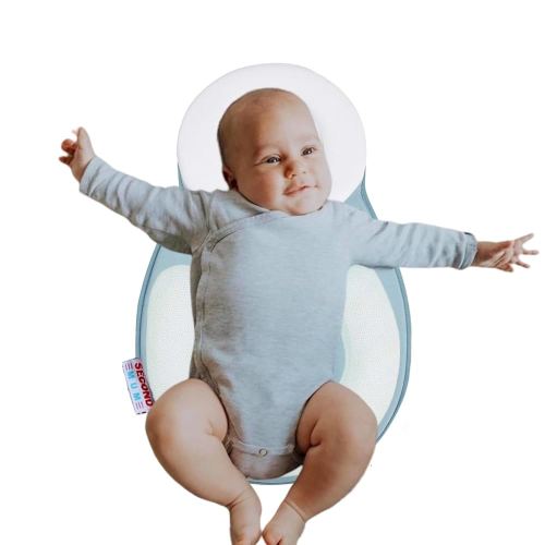 Ultra Soft Baby Pillow Portable Adjustable Anti-Roll 3D Air Mesh Fabric Newborn Infant Must Have Essentials Shower Gift (Blue)