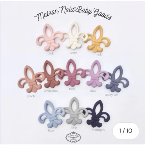 Fleur de Lis Silicone Teether - ZukaBaby