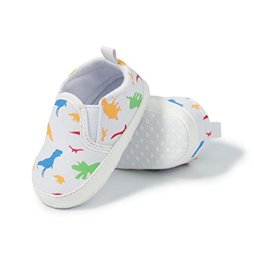 Meckior Infant Baby Girls Boys Canvas Shoes Soft Sole Toddler Slip On Newborn Crib Moccasins Casual Sneaker Austin Boy's Flat Lazy Loafers First Walkers Skate Shoe