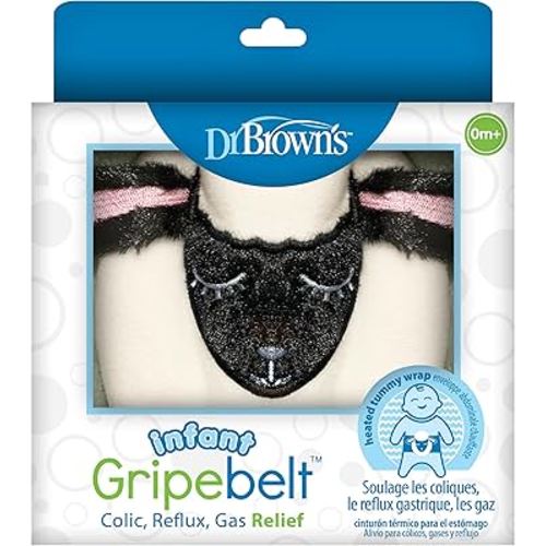 Dr. Brown's Infant Gripebelt Heated Belly Band, Soothe Baby's Tummy with Gentle Warmth and Compression, Lamb, 0m+