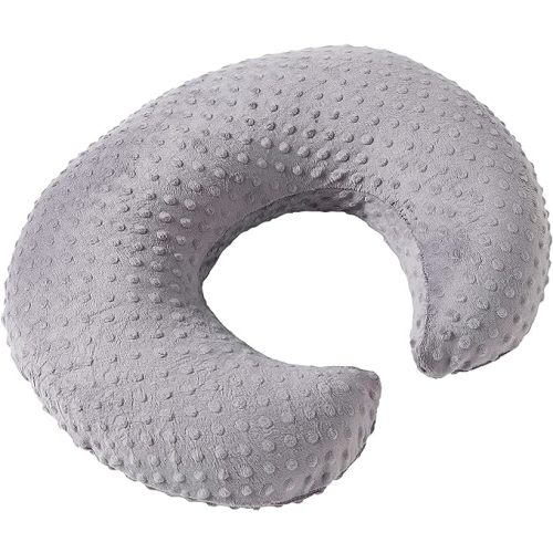Dots Nursing Pillow Cover, Case Plush Breathable Breastfeeding Pillow Slipcover Fits Nursing Pillow, Super Soft Snug Positioners for Baby Boy Baby Girl (Rose Gray)