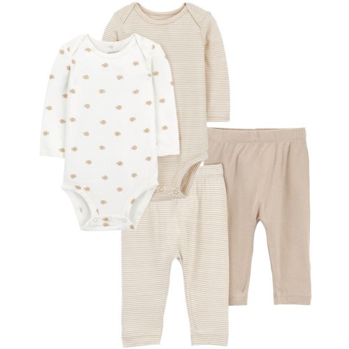 Baby 4-Piece PurelySoft Long-Sleeve Bodysuits & Pants Set