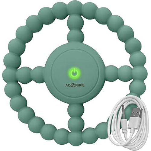 Teething Rings - Baby Teether Toys for Babies 6-18 Months - Vibrating Silicone Baby Chew Toys - Safe Teethers for Soothing Sore Gums - Support Speech- Waterproof Baby Teething Toys for Boys and Girls