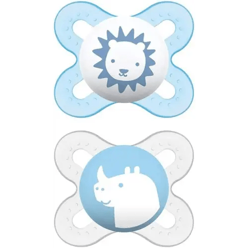 MAM Original Start Newborn Baby Pacifier, Best Pacifier for Breastfed Babies, Sterilizer Case, 0-3 Months, Boy, 2 Count (Pack of 1)