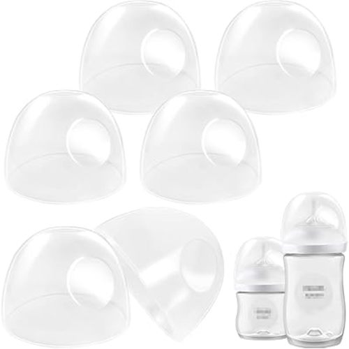 Baby Bottle Lids Compatible with Philips Avent Baby Bottles, Soft & Safe Bottle Caps for Avent Glass & Natural Bottles, 6 Count