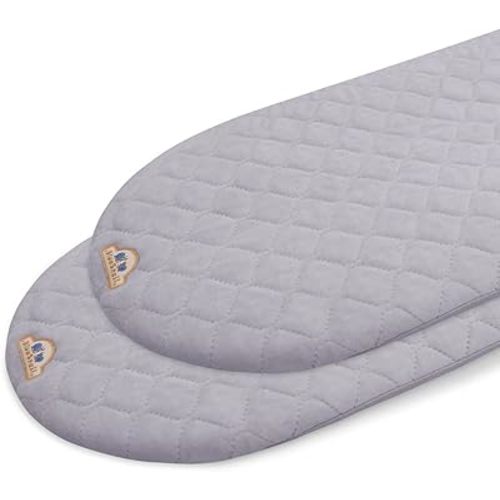BlueSnail Quilted Fitted Waterproof Cradle Sheet, Comfortable and Soft Bassinet Pad Cover 2 Pack (Gray Quilted)