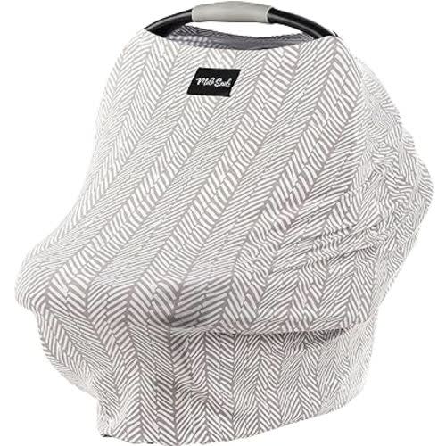 Milk Snob Original 5-in-1 Cover - Added Privacy for Breastfeeding, Baby Car Seat, Carrier, Stroller, High Chair, Shopping Cart, Lounger Canopy - Newborn Essentials, Nursing Top, Herringbone
