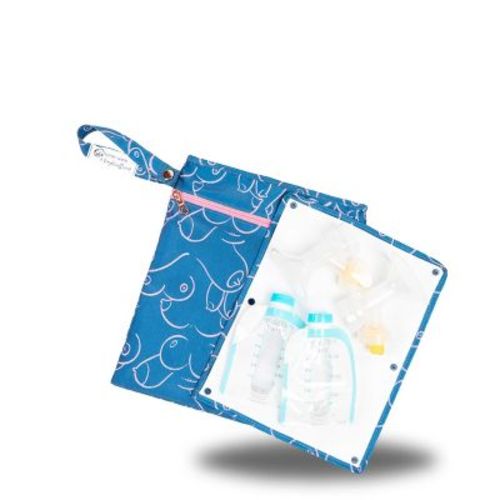 Sarah Wells Pumparoo Wet/Dry Bag – Compact Pump Parts Organizer with Waterproof Compartment & Staging Mat – Machine Washable