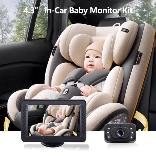 Baby Car Camera,Safety Car Seat Mirror HD 1080P,360° Rotation,150° Wide View Angle,Easy Install.