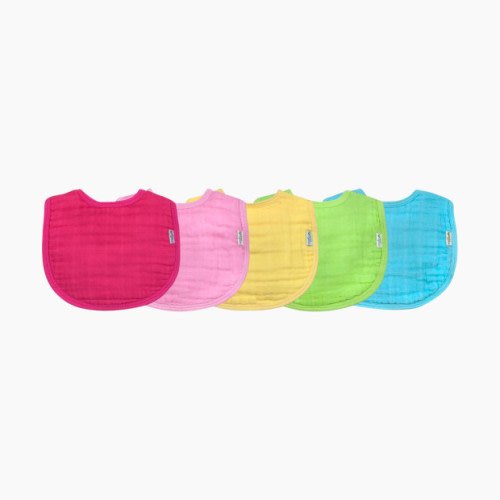 GREEN SPROUTS Organic Muslin Bibs (5 Pack) - Pink Set