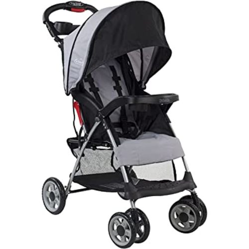 Kolcraft Cloud Plus Lightweight Easy Fold Compact Travel Toddler Stroller and Baby Stroller, Large Storage Basket, Multi-Position Recline, Convenient One-hand Fold, 13 lbs - Slate Gray