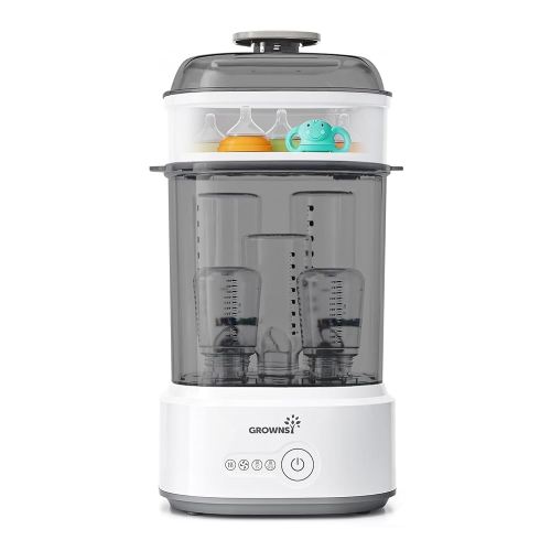 Bottle Sterilizer and Dryer, Compact Electric Steam Baby Bottle Sterilizer (Esterilizador de Biberones), Bottle Sanitizer for Baby Bottles, Pacifiers, Pump Parts Black