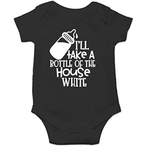 AW Fashions I'll Take A Bottle Of The House White Baby Bodysuit Funny Adorable Infant Outfit for Unisex