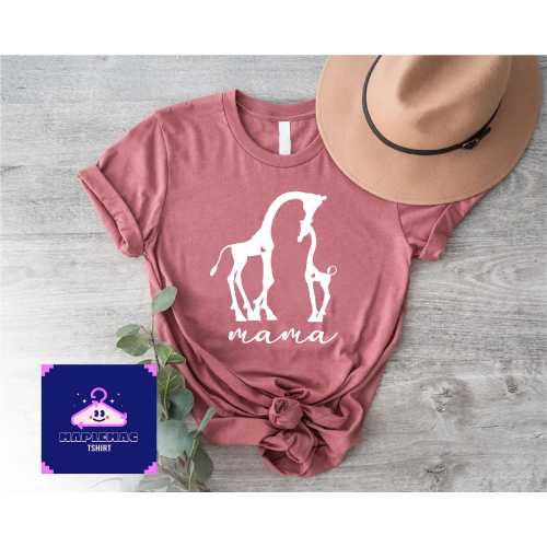 Giraffe Mama and Baby Shirt,Cute Mom Shirt,Mama Giraffe T-Shirt,Giraffe Mom Shirt,Mothers Day Gift,Mom Girl Baby Shirt,Mommy Me Matching Tee