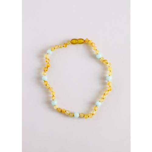 Raw Honey Baltic Amber + Amazonite || Halo Necklace – CanyonLeaf