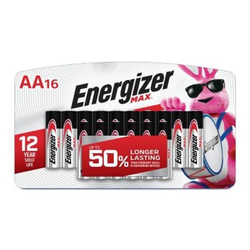 Energizer MAX AA Batteries 16pk - Alkaline Battery: 3000mAh, Single-Use, 1.5V