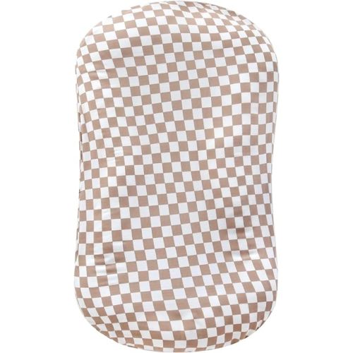 LifeTree Muslin Baby Lounger Cover Neutral, Newborn Slipcover Lounger Cover for Boys Girls Infant, Soft 70% Viscose from Bamboo and 30% Cotton, Cover Only, Checkered Pattern