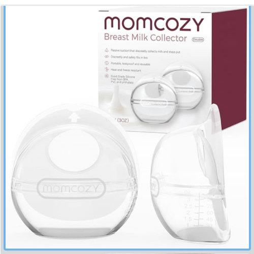 Momcozy Breast Milk Collector, Milk Collectors for Breastfeeding, Reusable Breast Milk Shells, Silicone Catcher with More Fit & Soft (3oz/90ml, 2 Counts)